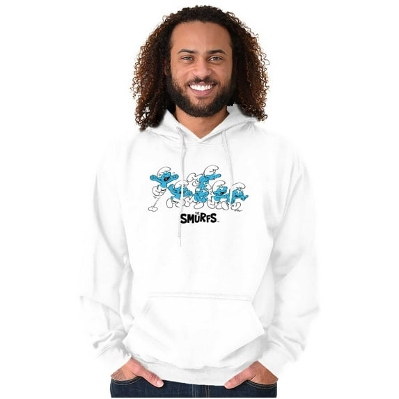 Smurfs Characters Retro Squad Goals Unisex Plus Size Hoodie Brisco Brands 4X