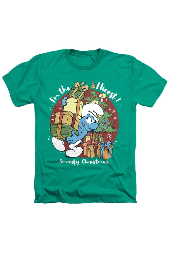 Christmas, I'm The Nicest Unisex Adult Heather T Shirt, Kelly Green Heather, X-Large