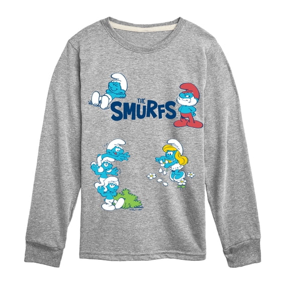 Smurfs - Classic Faux Hit Boys' Long Sleeve Graphic T-Shirt