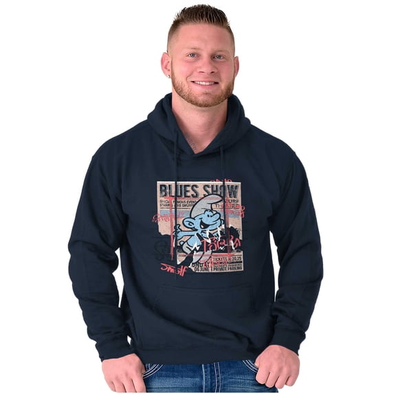 Smurfs Concert Poster 80s Cartoon Unisex Plus Size Hoodie Brisco Brands 3X