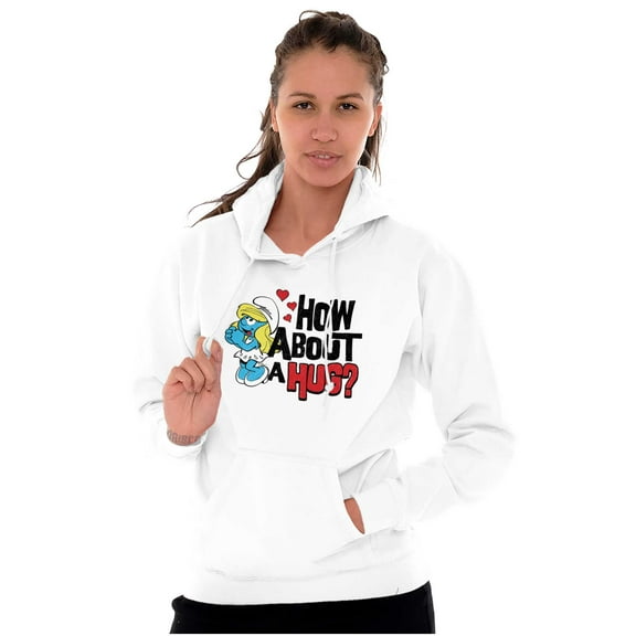 Smurfs Cute Smurfette How About a Hug Hoodie Sweatshirt Women Brisco Brands L
