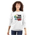 thumbnail image 1 of Smurfs Cute Smurfette How About a Hug Women Crewneck Sweatshirt Brisco Brands M, 1 of 6