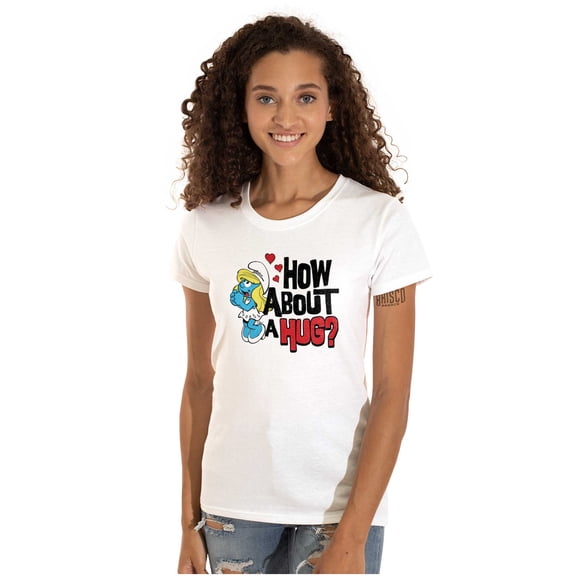 Smurfs Cute Smurfette How About a Hug Women's T Shirt Ladies Tee Brisco Brands M