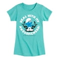 thumbnail image 1 of Smurfs - Deal Awesomeness - Toddler And Youth Girls Fitted Short Sleeve Graphic T-Shirt, 1 of 4