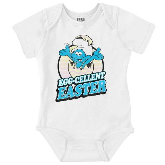 Smurfs Egg-Cellent Easter Egg Hunt Romper Boys or Girls Infant Baby Brisco Brands NB