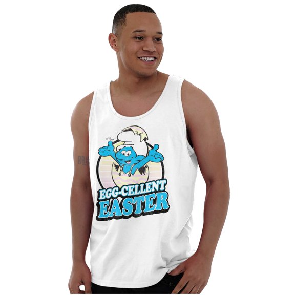 Smurfs Egg-Cellent Easter Egg Hunt Tank Top T Shirts Men Women Brisco Brands S