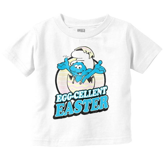 Smurfs Egg-Cellent Easter Egg Hunt Toddler Boy Girl T Shirt Infant Toddler Brisco Brands 12M
