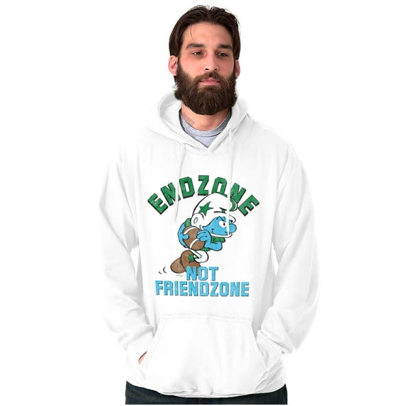 Smurfs Endzone not Friendzone Funny Men Big & Tall Graphic Hoodie Brisco Brands 3X