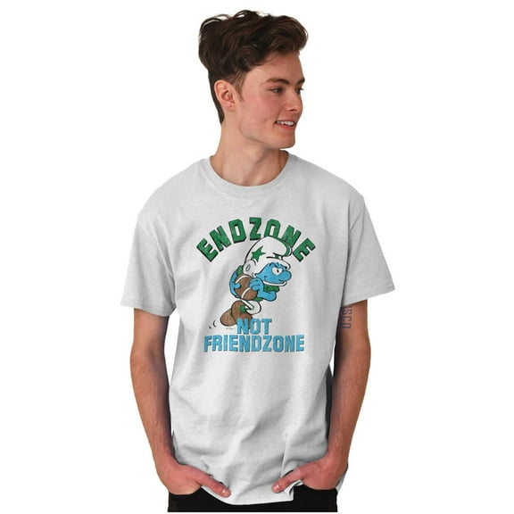 Smurfs Endzone not Friendzone Funny Men's Graphic T Shirt Tees Brisco Brands L