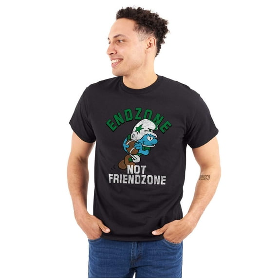 Smurfs Endzone not Friendzone Funny Men's Graphic T Shirt Tees Brisco Brands S