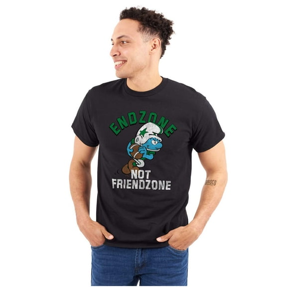 Smurfs Endzone not Friendzone Funny Men's Graphic T Shirt Tees Brisco Brands S