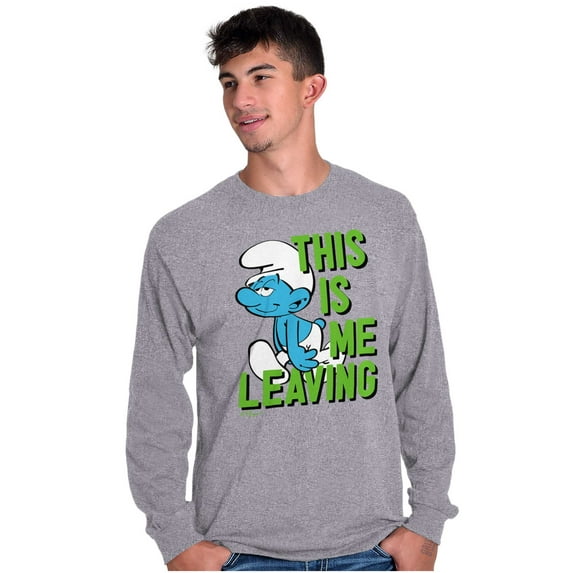 Smurfs Funny Attitude Don't Care Long Sleeve TShirt Men Women Brisco Brands S