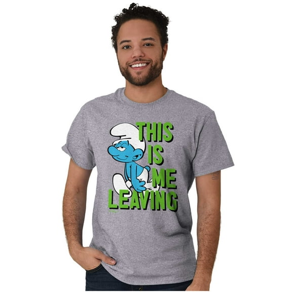 Smurfs Funny Attitude Don't Care Men's Graphic T Shirt Tees Brisco Brands S