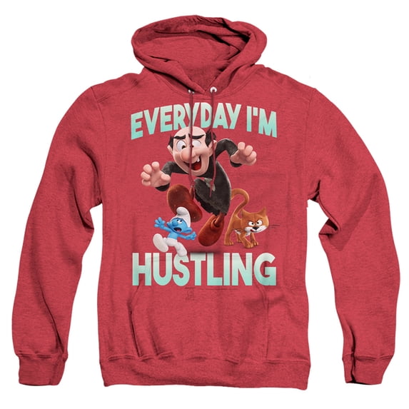 Smurfs Gargamel Unisex Adult Pull-Over Heather Hoodie,Gargamel Red,Medium