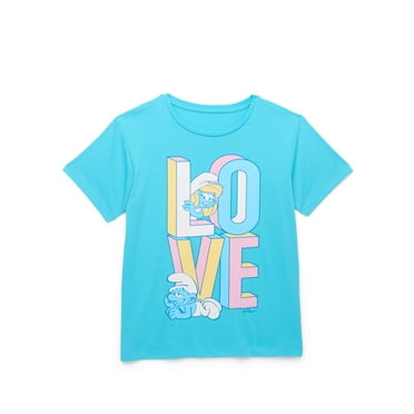 Smurfs Girls Short Sleeve Graphic T-Shirt, Sizes 4-16