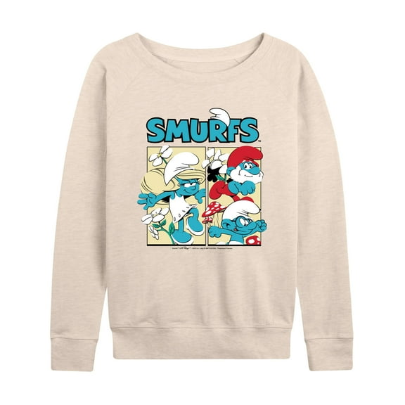 Smurfs - Grid - Women's French Terry Long Sleeve Shirt