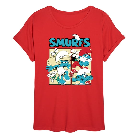 Smurfs - Grid - Women's Oversized Graphic T-Shirt