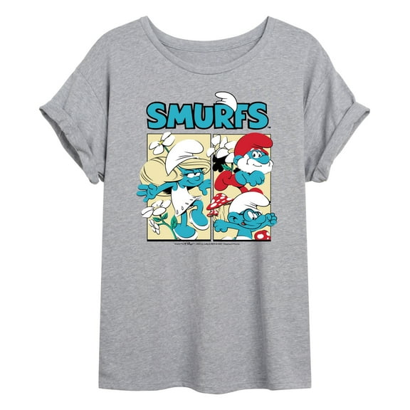 Smurfs - Grid - Women's Oversized Graphic T-Shirt