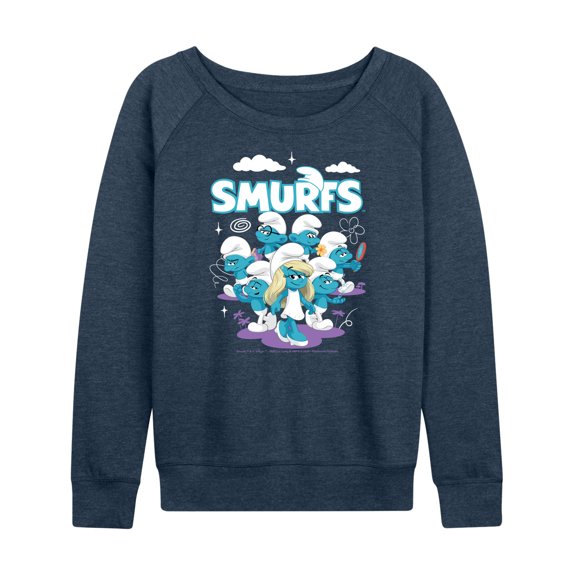 Smurfs - Group Logo - Women's French Terry Long Sleeve Shirt