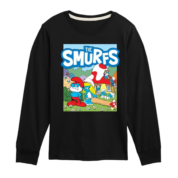 Smurfs - Group Village - Youth Boys Long Sleeve Graphic T-Shirt