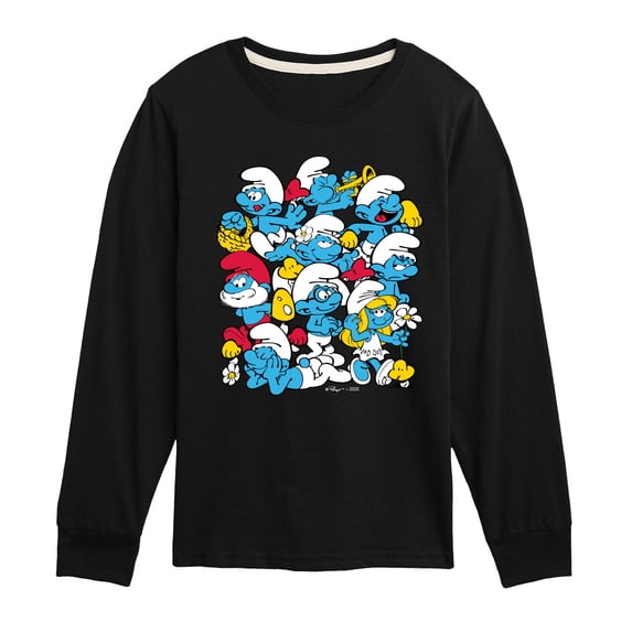 Smurfs - Group - Youth Boys Long Sleeve Graphic T-Shirt