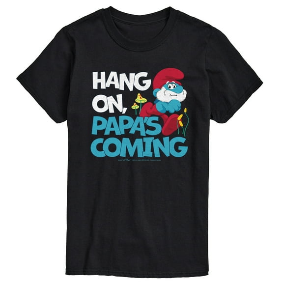 Smurfs - Hang On Papas Coming - Men's Short Sleeve Graphic T-Shirt
