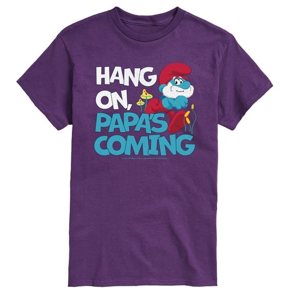 Smurfs - Hang On Papas Coming - Men's Short Sleeve Graphic T-Shirt