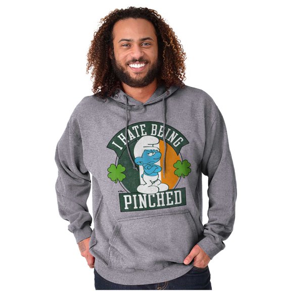 Smurfs Hate Being Pinched St Paddy Unisex Plus Size Hoodie Brisco Brands 3X