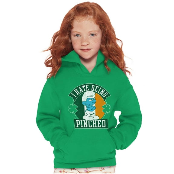 Smurfs Hate Being Pinched St Paddy Youth Hoodie Boy Girl Teen Brisco Brands XS