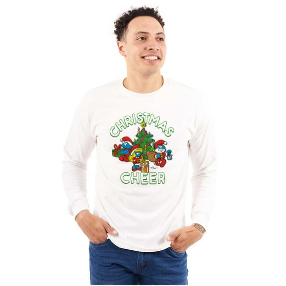 Smurfs Holiday Christmas Cheer Long Sleeve TShirt Men Women Brisco Brands S