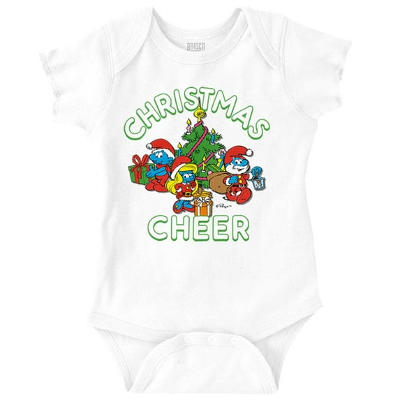 Smurfs Holiday Christmas Cheer Romper Boys or Girls Infant Baby Brisco Brands 12M