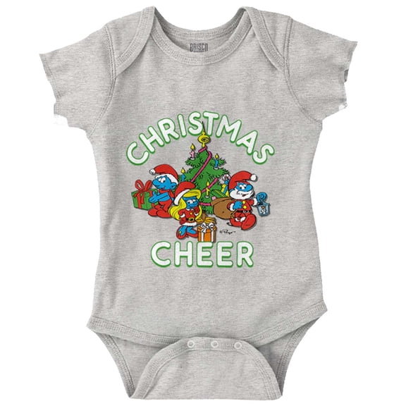 Smurfs Holiday Christmas Cheer Romper Boys or Girls Infant Baby Brisco Brands 12M