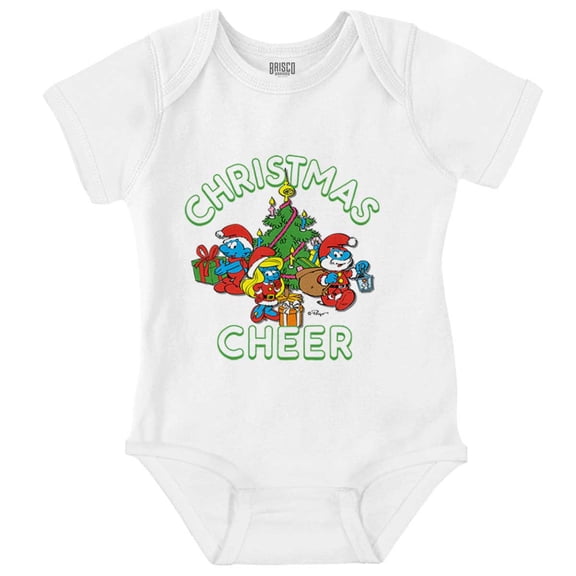 Smurfs Holiday Christmas Cheer Romper Boys or Girls Infant Baby Brisco Brands 24M