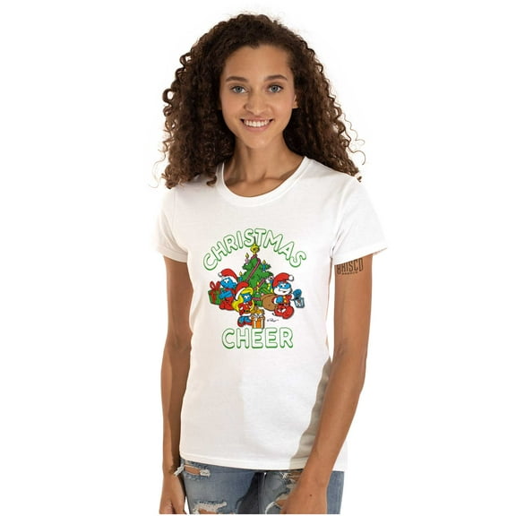 Smurfs Holiday Christmas Cheer Women's T Shirt Ladies Tee Brisco Brands M