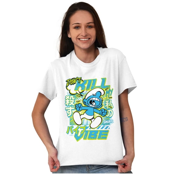 Smurfs Kanji Don't Kill My Vibe Men's Graphic T Shirt Tees Brisco Brands X
