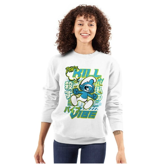 Smurfs Kanji Don't Kill My Vibe Sweatshirt for Men or Women Brisco Brands X