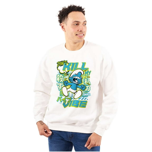 Smurfs Kanji Don't Kill My Vibe Unisex Plus Size Sweatshirt Brisco Brands 4X