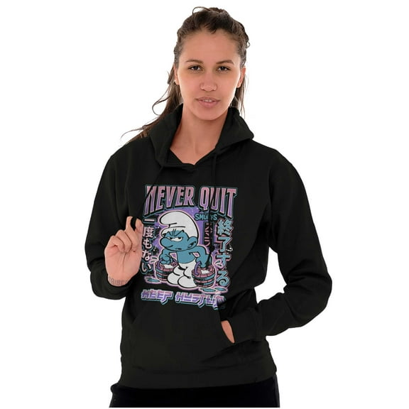 Smurfs Kanji Never Quit Keep Hustlin Hoodie Sweatshirt Women Men Brisco Brands S