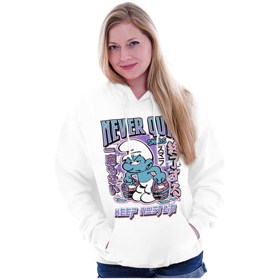 Smurfs Kanji Never Quit Keep Hustlin Hoodie Sweatshirt Women Men Brisco Brands X