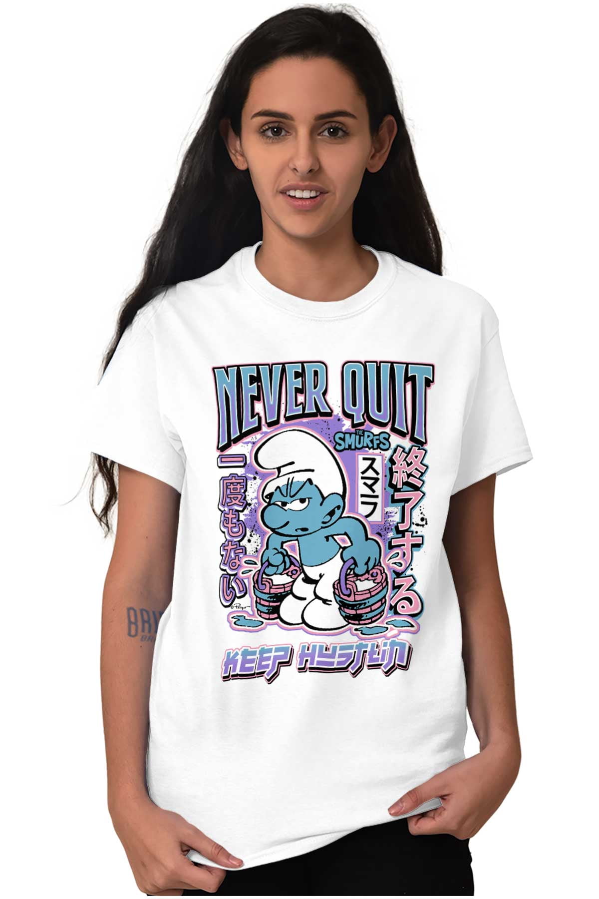 Keep Rustlin Smurfs Kanji Never Quit Keep Hustlin Men's Graphic T Shirt Tees Brisco ...