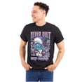 thumbnail image 1 of Smurfs Kanji Never Quit Keep Hustlin Unisex Plus Size Graphic Tee Brisco Brands 5X, 1 of 5