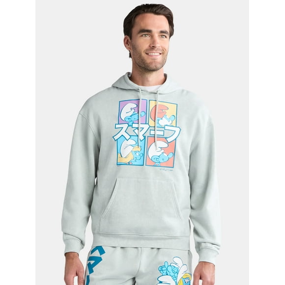 Smurfs Men's and Big Men's Graphic Hoodie with Long Sleeves, Sizes XS-3XL