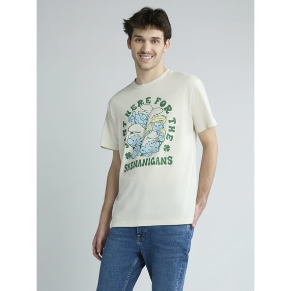 Smurfs Men's and Big Men's Saint Patrick's Day Graphic Tee, Sizes XS-3XL
