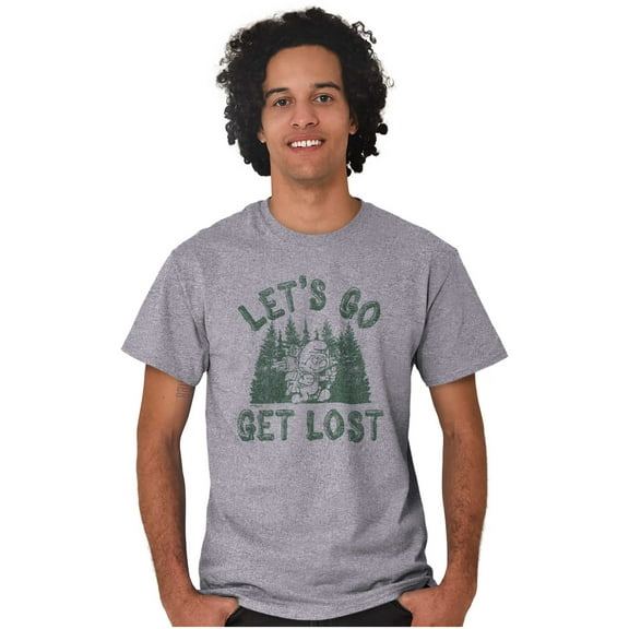Smurfs Nature Camping Hiking Get Lost Men's Graphic T Shirt Tees Brisco Brands S