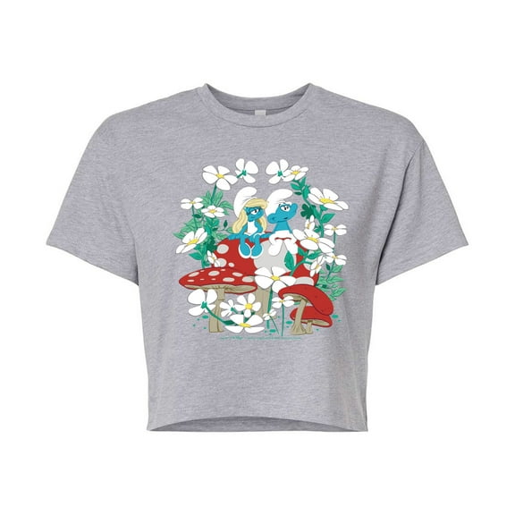 Smurfs - Nature - Juniors Cropped Graphic T-Shirt