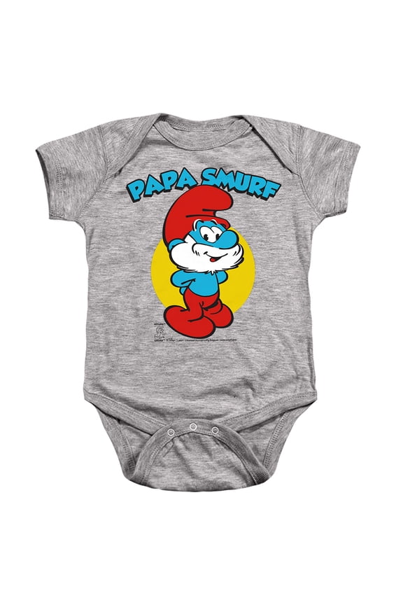 Smurfs Papa Smurf Unisex Infant Snap Suit for Baby,Papa Smurf Athletic Heather,6 Months