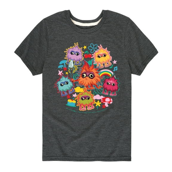 Smurfs - Poot Collage - Kids Youth Short Sleeve Tee