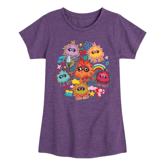 Smurfs - Poot Collage - Toddler And Youth Girls Fitted Short Sleeve Graphic T-Shirt