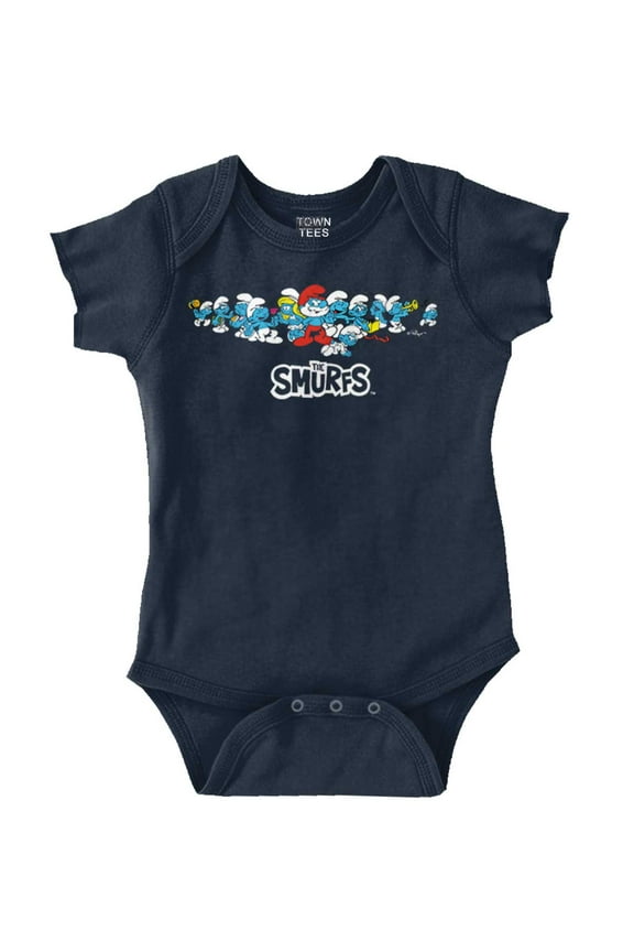 Smurfs Retro 80s Cartoon Characters Romper Boys or Girls Infant Baby Brisco Brands NB