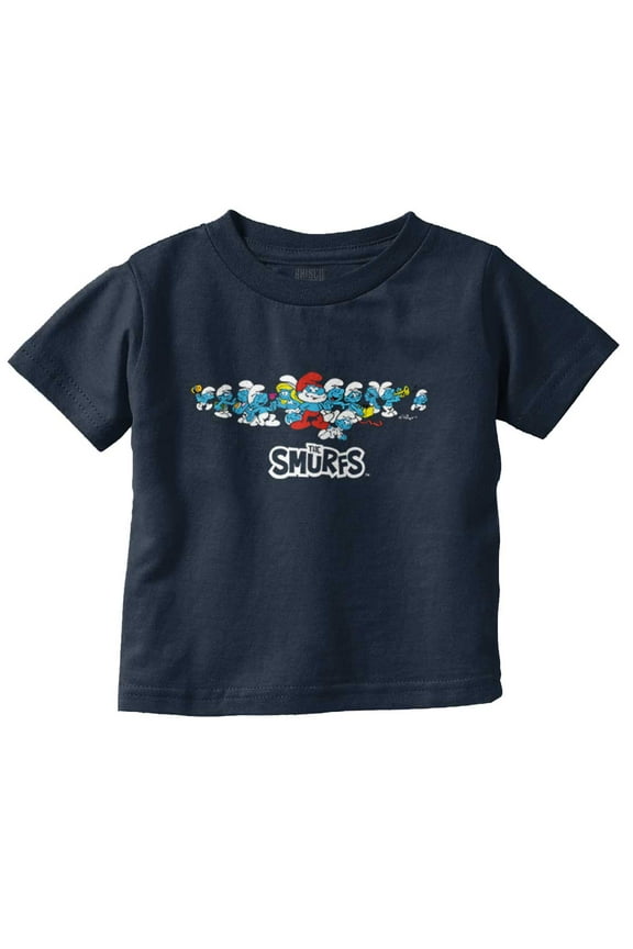 Smurfs Retro 80s Cartoon Characters Toddler Boy Girl T Shirt Infant Toddler Brisco Brands 5T